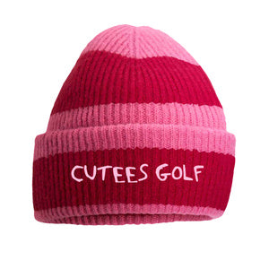 CUTEES GOLF BEANIE - RED/PINK - PRE-ORDER